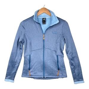 The North Face powder blue full zip jacket front pockets women's size small